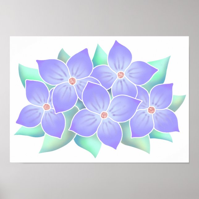Póster Noble flor púrpura. (Frente)