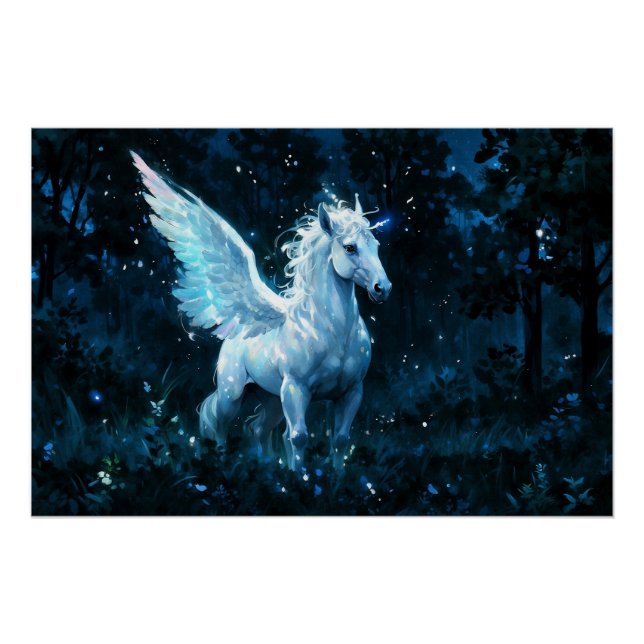 Póster Noble Pegasus en una medalla de noche (Anverso)