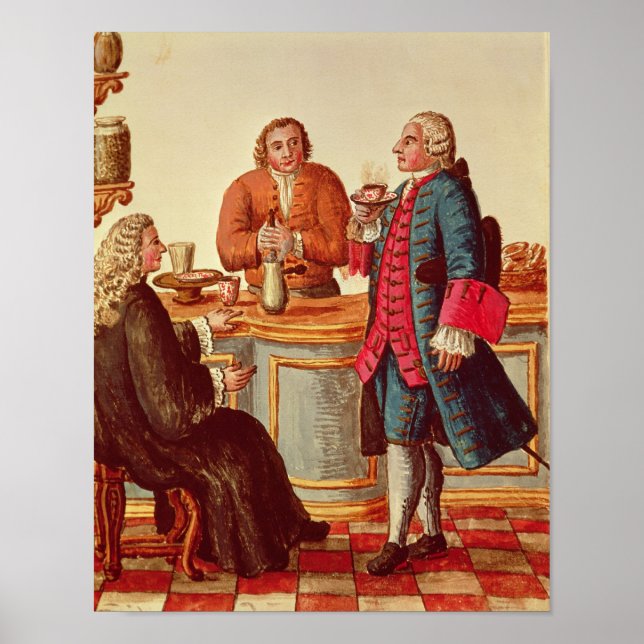 Póster Noblemen veneciano en un café (Frente)