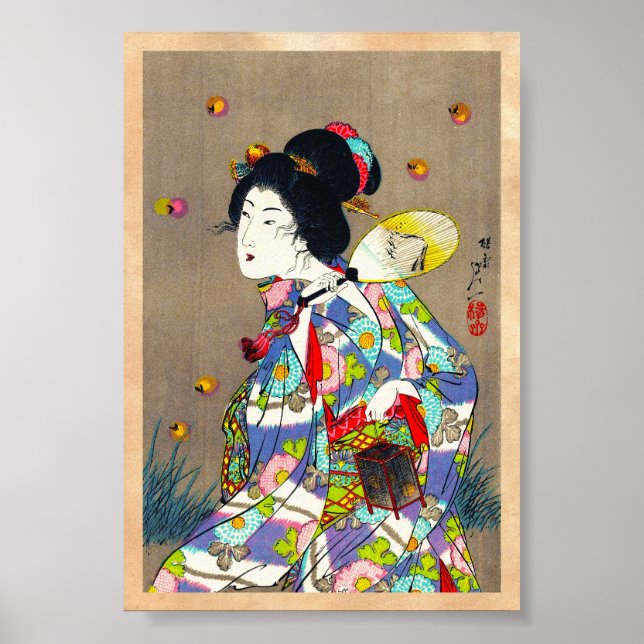 Póster Nobukazu Yosai Favoritos De Hermosas Damas Amor (Frente)