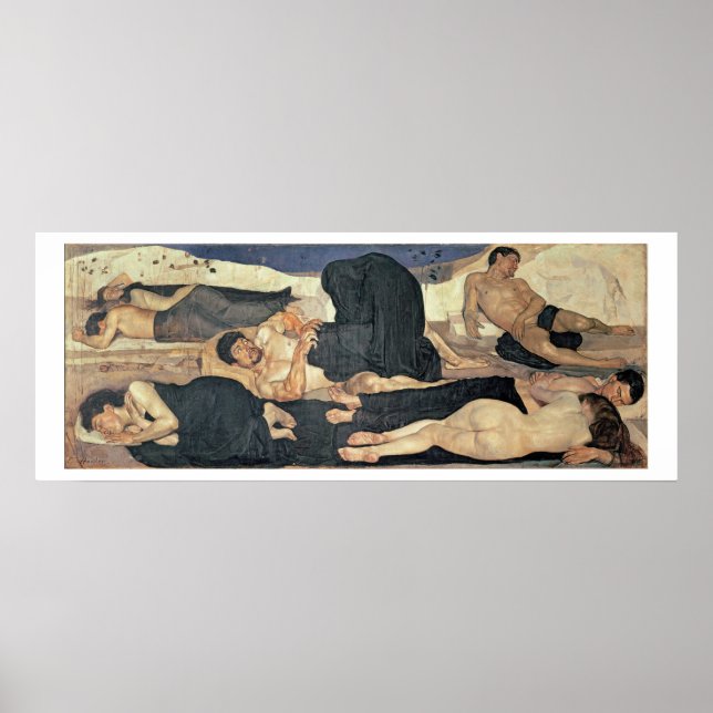 Póster Noche, 1890 (aceite sobre lienzo) (Frente)