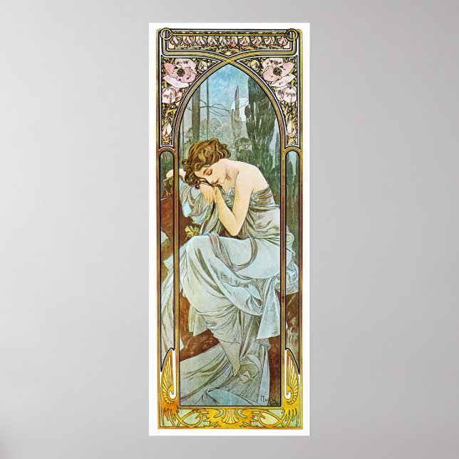 Póster Noche, Alphonse Mucha (Frente)