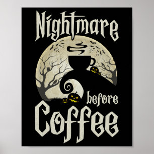 Póster Noche aterradora antes del café Halloween Diversió