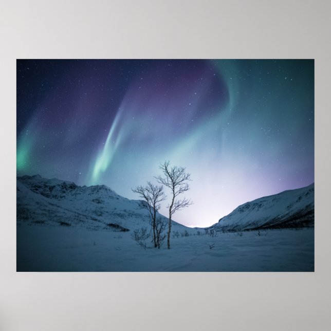 Póster Noche Aurora Borealis (Frente)