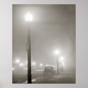 Póster Noche brumosa, 1941. Foto antigua