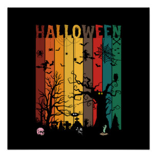 Póster Noche Colorida de Halloween