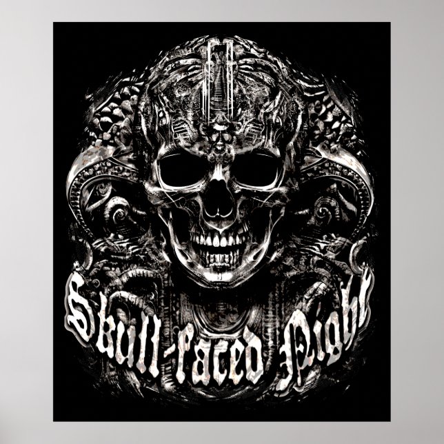 Póster Noche con cara de cráneo (Frente)