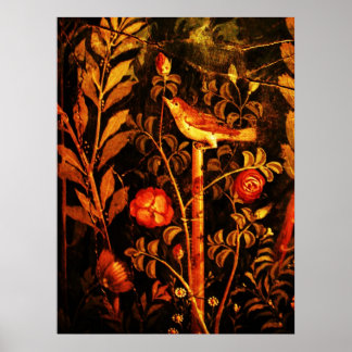 Póster NOCHE CON ROSAS, amarillo negro rojo