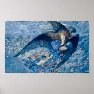 Póster Noche con su tren de estrellas (Ángel con Cherubs)