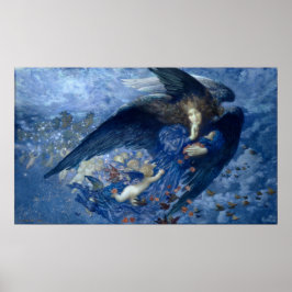 Póster Noche con su tren de estrellas (Ángel con Cherubs)