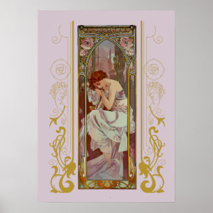 Póster Noche de Art Noveau, por Alphonse Mucha