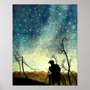 Póster Noche de Arthur Rackham Ilustracion Comus Starry