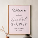 Póster Noche de bienvenida Rubor Pink<br><div class="desc">Pancarta de Poster de señas de bienvenida con ducha de novia rosa Rubor. Más productos con este diseño están en la colección de abajo.</div>