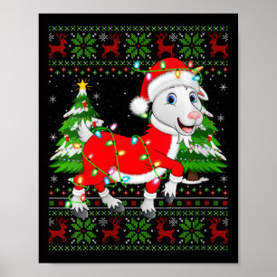 Póster Noche de cabra de mujer estilo suéter Santa Goat C