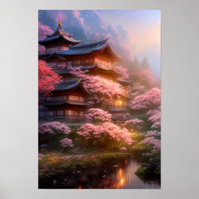 Póster Noche de cerezo en flor (Frente)