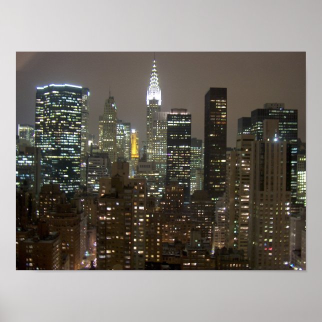Póster Noche de Chrysler Building NYC (Frente)
