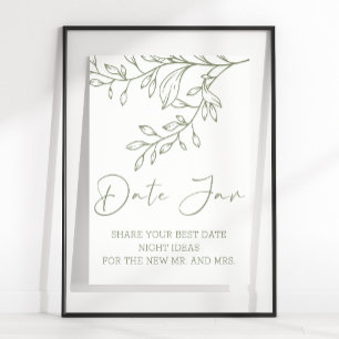 Póster Noche de cita flores boho Sage