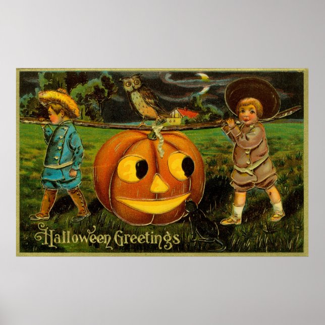 Póster Noche de cosecha de Jack-o-Lantern de Halloween po (Frente)