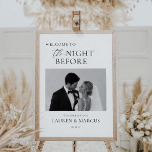 Póster Noche de Ensayo de Bodas con Letra Elegante Foto d