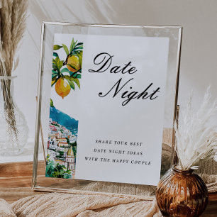 Póster Noche de fecha Ideas Amalfi Lemon Bridal Ducha Rót
