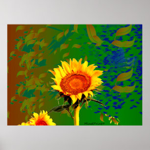 Póster Noche de girasol