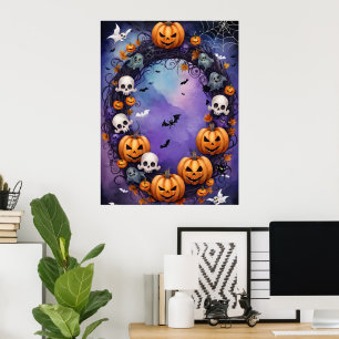 Póster Noche de Halloween encantada