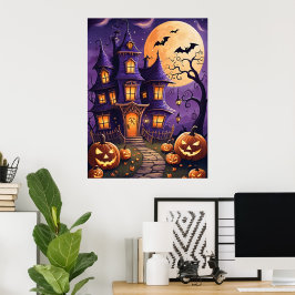 Póster Noche de Halloween encantada