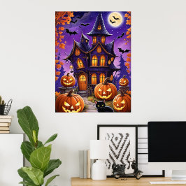 Póster Noche de Halloween encantada