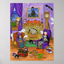 Póster Noche de Halloween. Poster de Halloween para niños