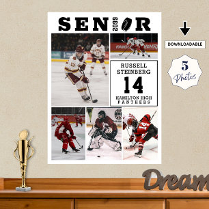 Póster Noche de Hockey Senior 5 Collage de Fotos