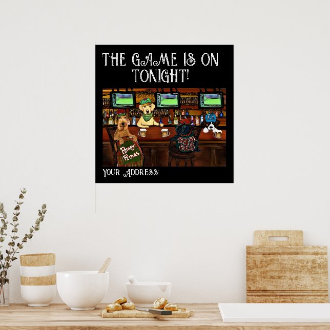 Póster NOCHE DE JUEGO - Poster AIREDALE Y AMIGOS (Cocina)