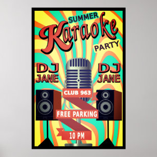 Póster noche de karaoke