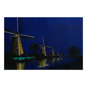 Póster Noche de Kinderdijk