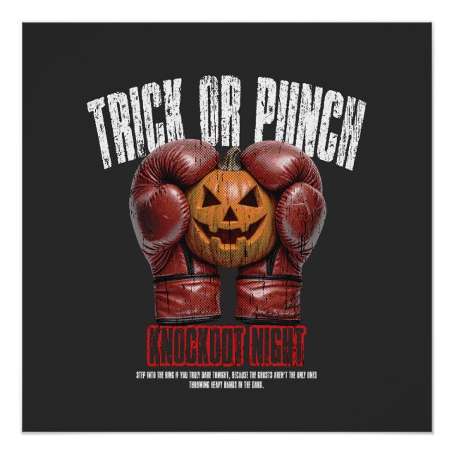 Póster Noche de Knockout de Boxeo de Halloween (Anverso)