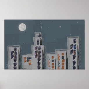 Póster Noche de la ciudad - poster