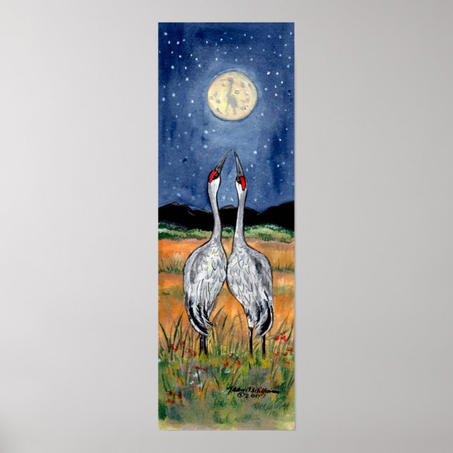 Póster Noche de la Pareja Crane viendo las estrellas de l (Frente)