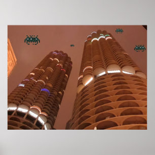 Póster Noche de los invasores de la ciudad Marina