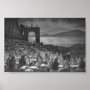 Póster Noche de los Muertos. Janitzio, México. Circa 1958