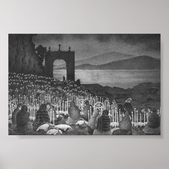 Póster Noche de los Muertos. Janitzio, México. Circa 1958 (Frente)