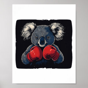 Póster Noche De Lucha Con El Oso De Koala En El Vestido D