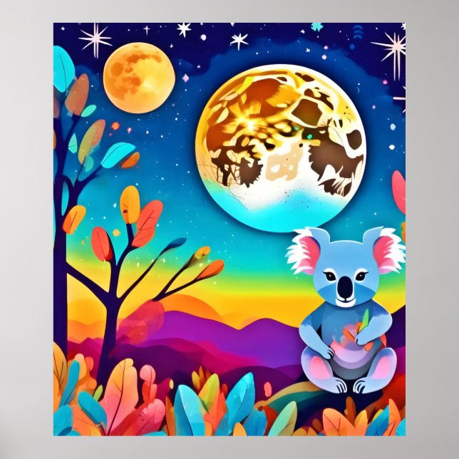 Póster Noche de Luna de Koala (Frente)