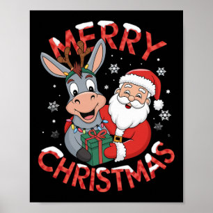 Póster Noche de Navidad: Papá Noel en Donkey Navidades