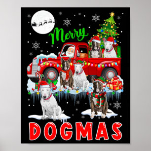 Póster Noche de Navidad Perro Santa Cargando Territorios 