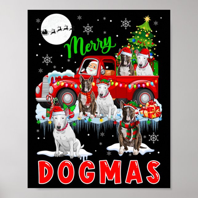 Póster Noche de Navidad Perro Santa Cargando Territorios  (Frente)