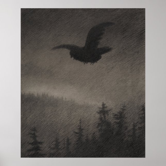 Póster Noche de Otoño Theodor Kittelsen (Frente)