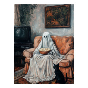 Póster Noche de películas espeluznante TV de fantasma y