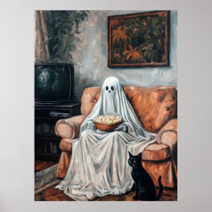 Póster Noche de películas espeluznante TV de fantasma y