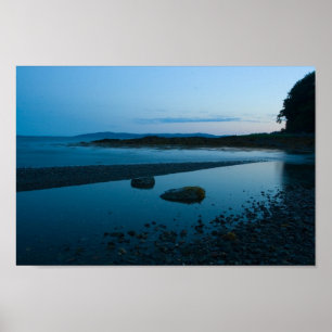 Póster Noche de Placid, Bahía Penobscot, Maine.