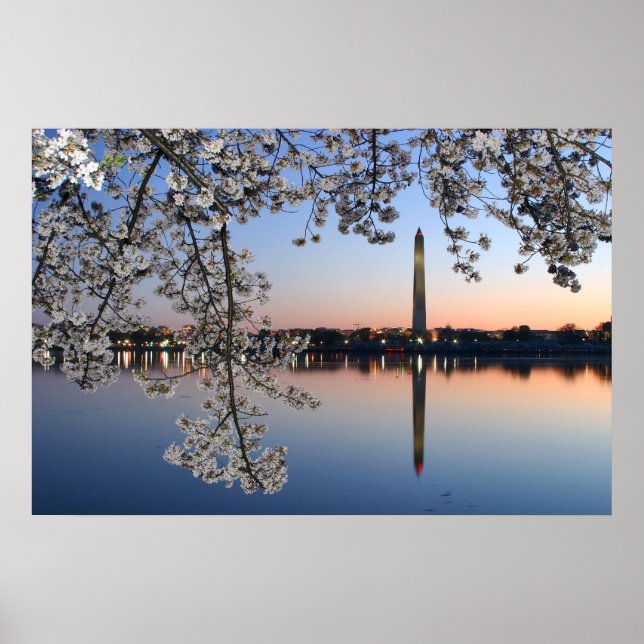 Póster Noche de primavera del monumento de Washington (Frente)