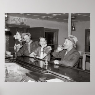 Póster Noche de sábado en el Salón, 1937. Foto antigua